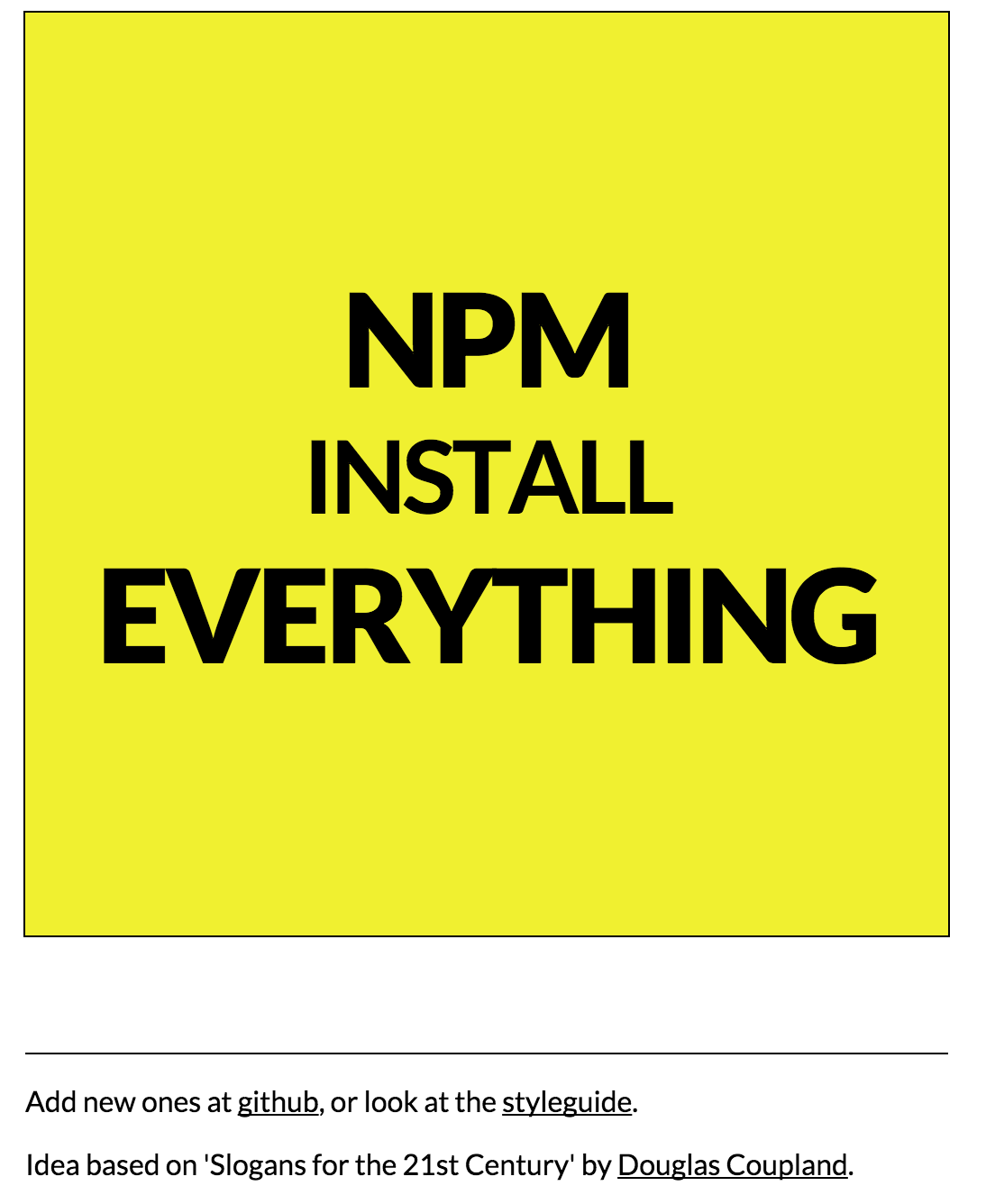 NPM INSTALL EVERYTHING